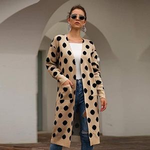 Polka Dot Open Front Long-Length Cardigan (NEW)